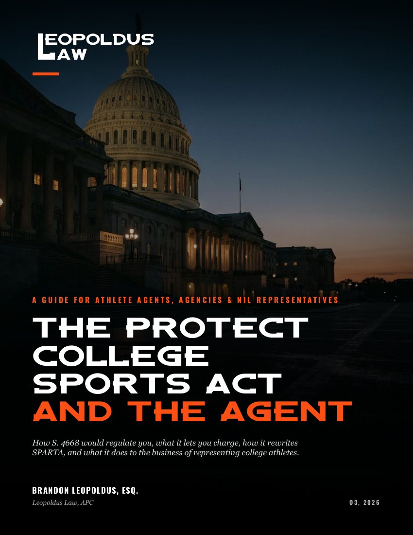 The Protect College Sports Act and the Agent playbook cover