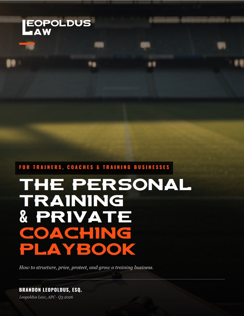 The Personal Training & Private Coaching Playbook playbook cover